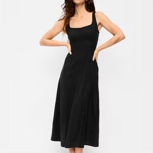 Old Navy Fit & Flare Linen-Blend Midi Dress
